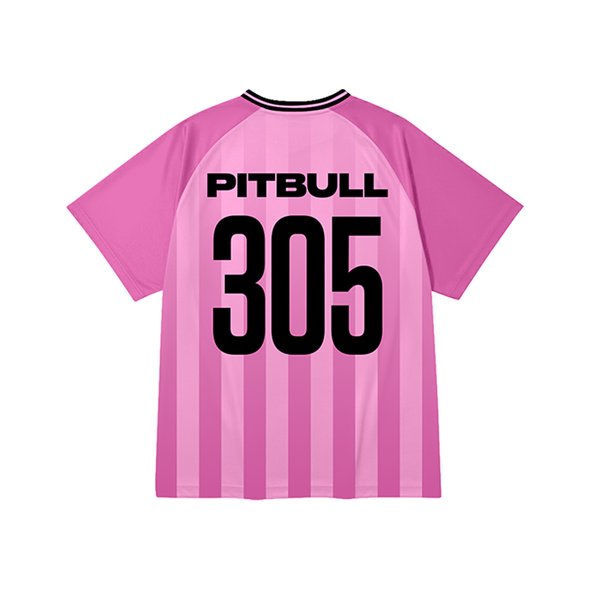 Pink sports jersey with 'PITBULL 305' text