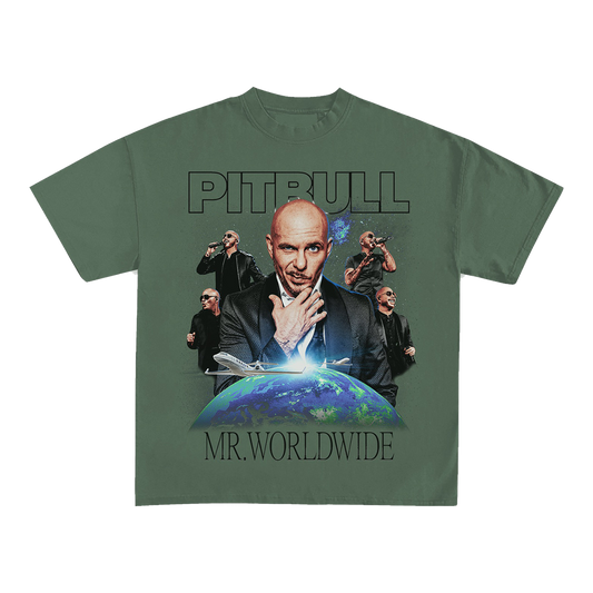 Green t-shirt with Pitbull graphic design